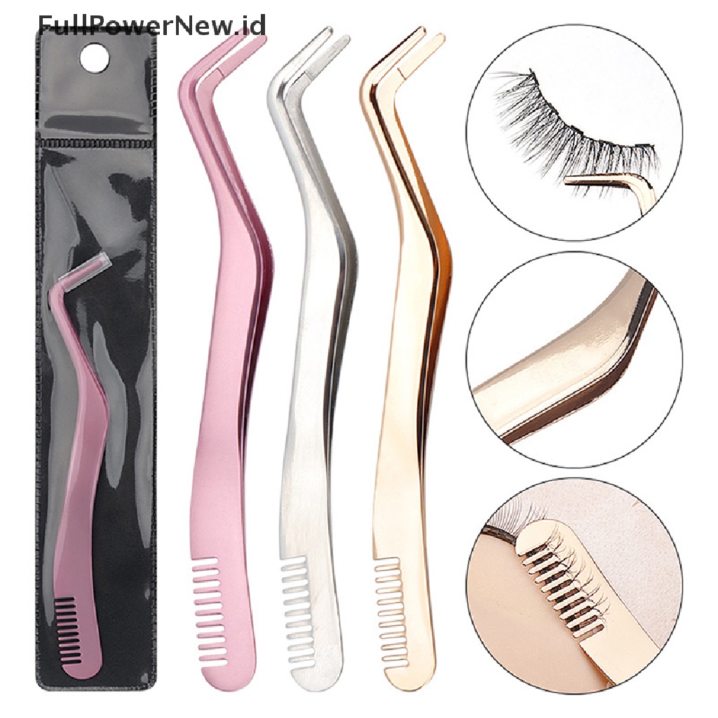 Power Klip Penjepit Bulu Mata Palsu Eyelash Eye Lash Dengan Comb Remover Extension Aplikator ID