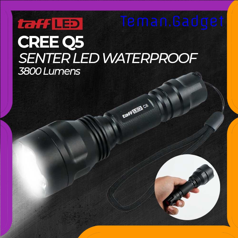 TG - OLR TaffLED Senter LED Flashlight Waterproof Cree Q5 3800 Lumens - C8