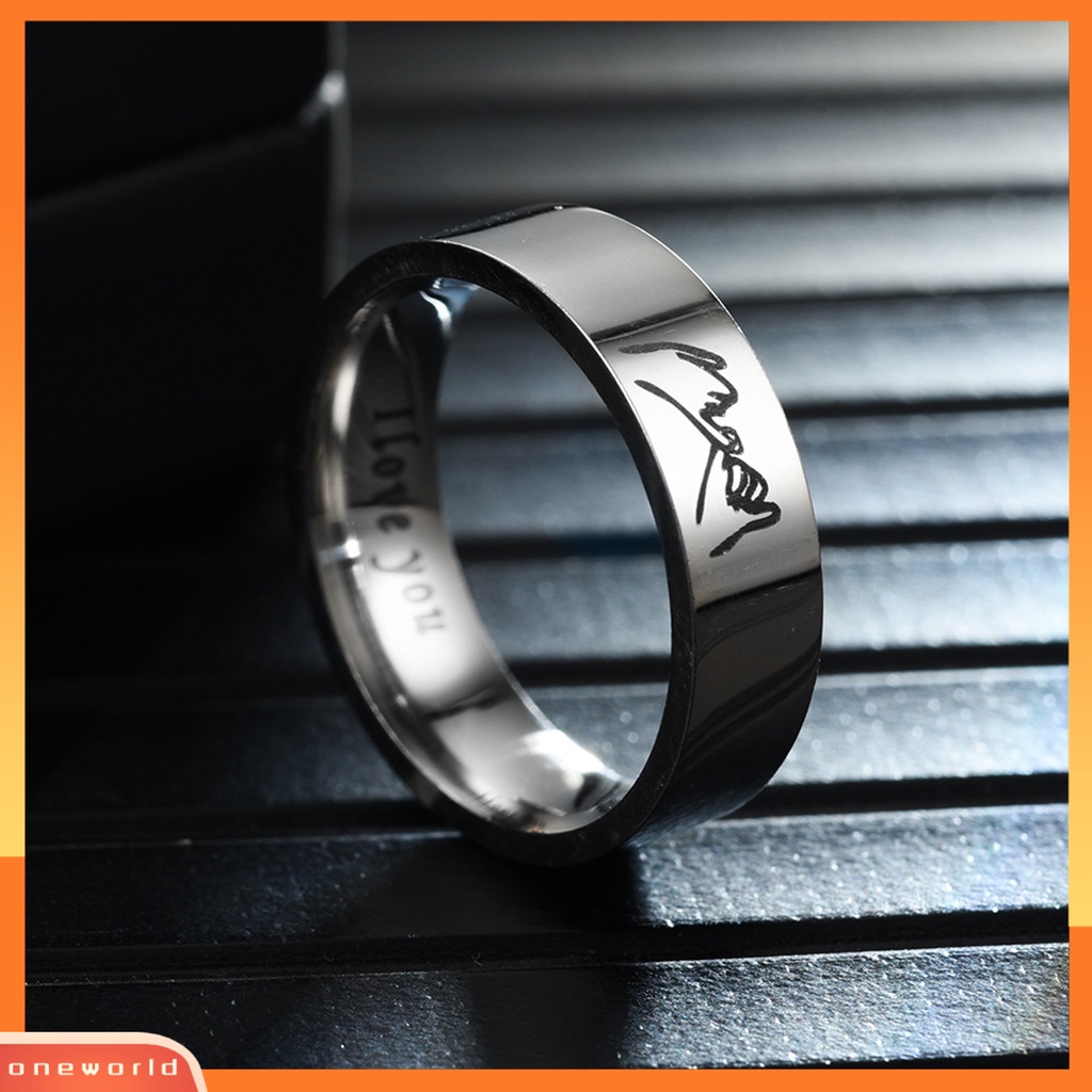 [EONE] Cincin Pasangan I Love You Tulisan Hias Kasual Memoles Semua Pertandingan Hadiah Perhiasan Stainless Steel Pria Wanita Tangan Di Tangan Jari Cincin Pernikahan Band Untuk Hari Kasih Sayang