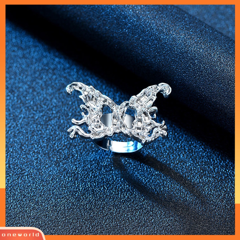 [EONE] Wanita Cincin Adjustable Opening Design Temperamen All-match Anti Luntur Dekorasi Aksesoris Tangan Bersinar Kupu-Kupu Jari Cincin Perhiasan Pesta Untuk Pacaran