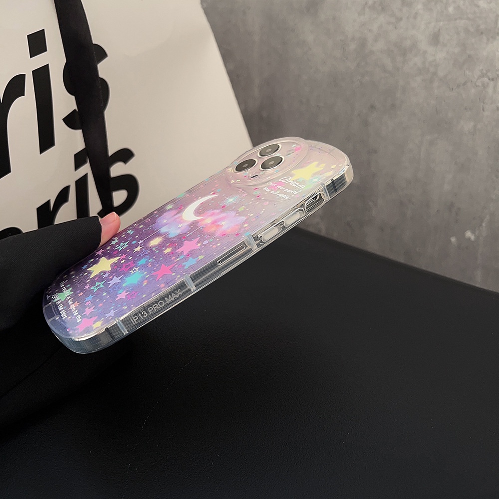 IPHONE Gadis Bermimpi Langit Berbintang Casing Ponsel Lembut Shockproof Pelindung Cover Untuk Iphone11 12 13 14 PLUS PRO MAX