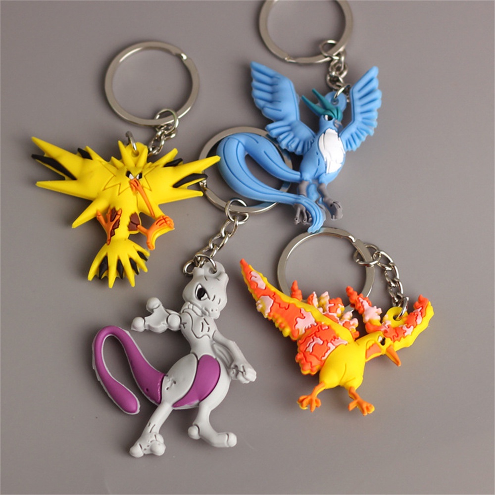 Pendant Pokemon Gantungan Kunci Silikon Liontin Tokoh Aksi Anime Pikachu Gantungan Kunci Kartun Mode Charmander Boneka Psyduck Tas Mobil Liontin Hadiah Anak Perempuan
