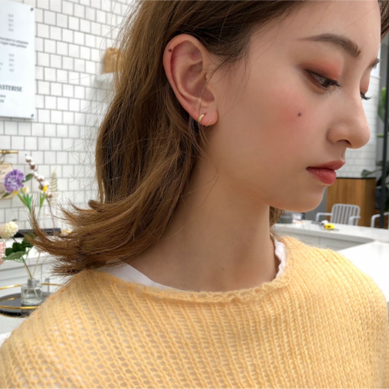 We Flower Ins Trendi 14 K Emas Spiral Garis Stud Anting-Anting Untuk Wanita Gadis Korea s925 Perak Musim Semi Anting-Anting Sederhana Fashion Telinga Perhiasan Aksesoris