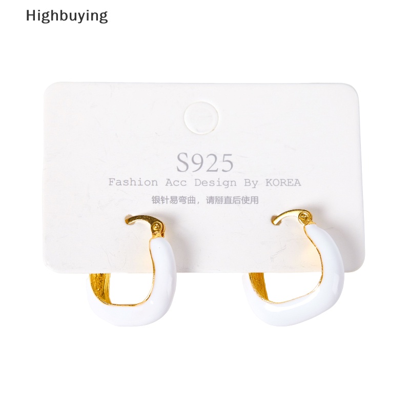 Hbid 1pasang Anting Lingkaran Wanita Desain Elegan Anting Perancis Vintage Perhiasan Hijau Korea Alloy Earrings Glory