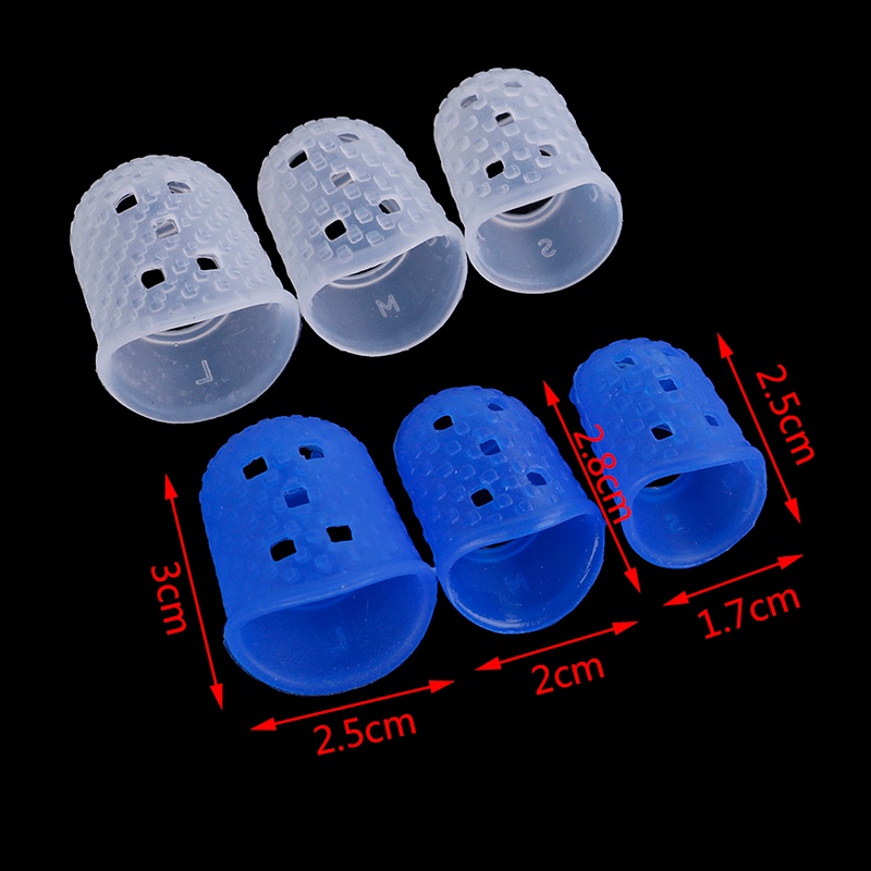 (drea) 4x Pelindung Jari Gitar fingertip picks silicone guard plectrum bass ukulele//