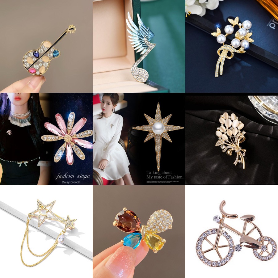 Kartun Baru KT Kucing Fashion Bros Lucu Versi Korea Bertabur Berlian Hewan Surat Logam Pin Anti-Silau Syal Sutra Gesper Perempuan