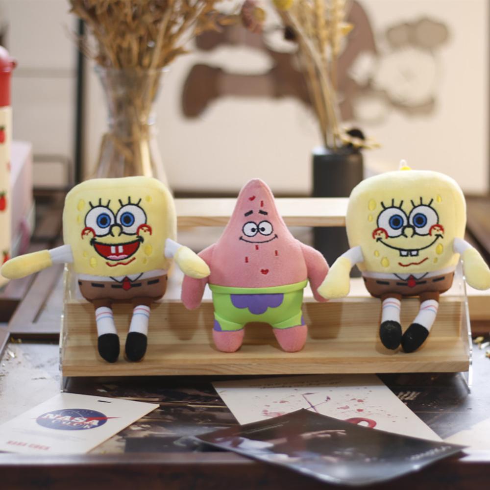 Timekey 12 cm Lucu Spons Bob Mainan Mewah Gantungan Kunci Indah Tas Ransel Liontin Patrick Star Gantungan Kunci Dekorasi Gantungan Kunci Mainan Mewah I3L5