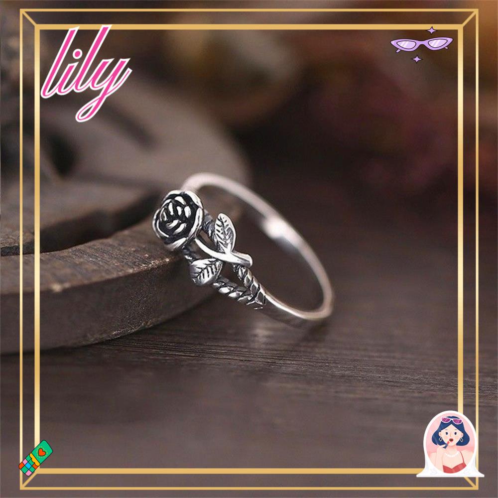 Lily Rose Cincin Cinta Hadiah Pertunangan Pernikahan Retro Perhiasan