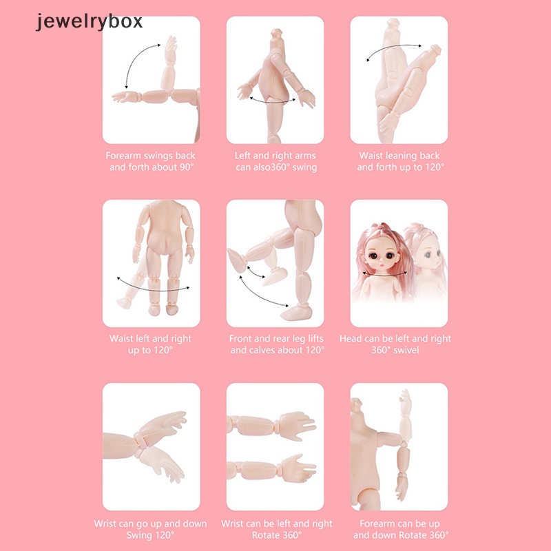 [Kotak Perhiasan] 17cm 23buah Sendi Bergerak Dress Up Boneka Princess Dengan Mata Kedip Untuk Mainan Anak Perempuan Butik