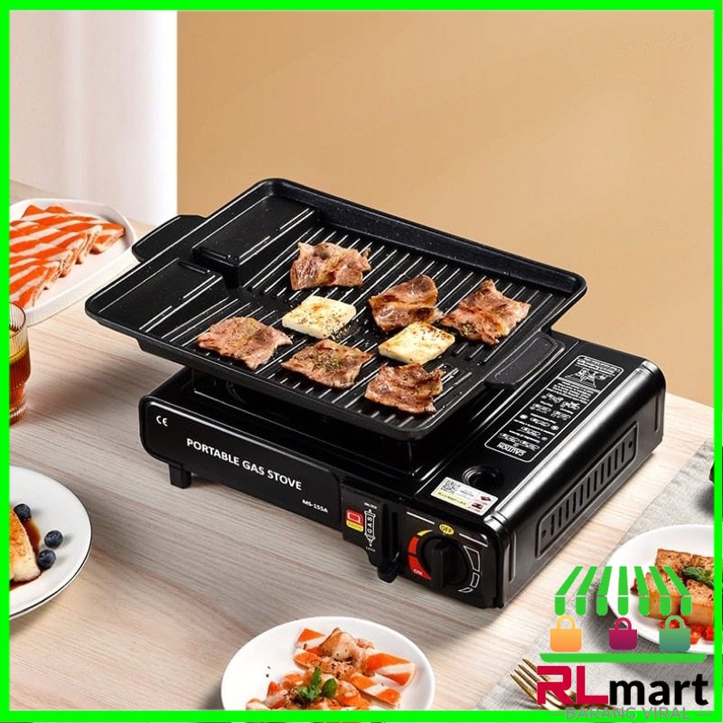 PAKET KOMPOR PORTABLE + GAS + ULTRA GRILL PAKET NGEGRILL MURAH LENGKAP