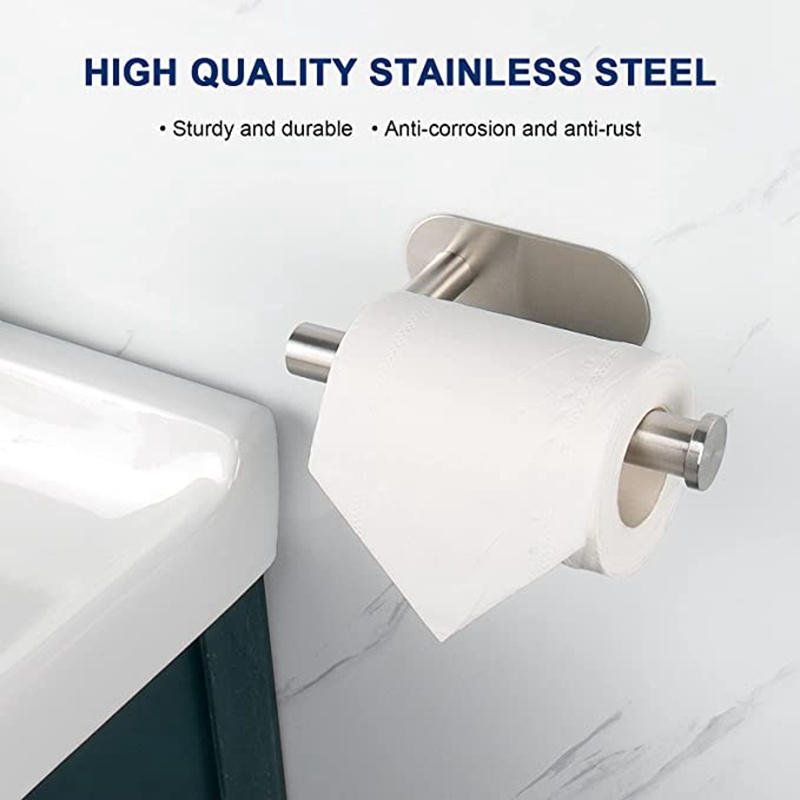 YGRETTE - Gantungan Tempat Tisu Toilet Stainless Steel PREMIUM ANTI KARAT TEMPEL EXCLUSIVE Hanging Paper Roll Towel Holder Bathroom Toilet Storage Stand Kitchen Organizer Napkin Rack Stainless Steel Adhesive Wall Mount