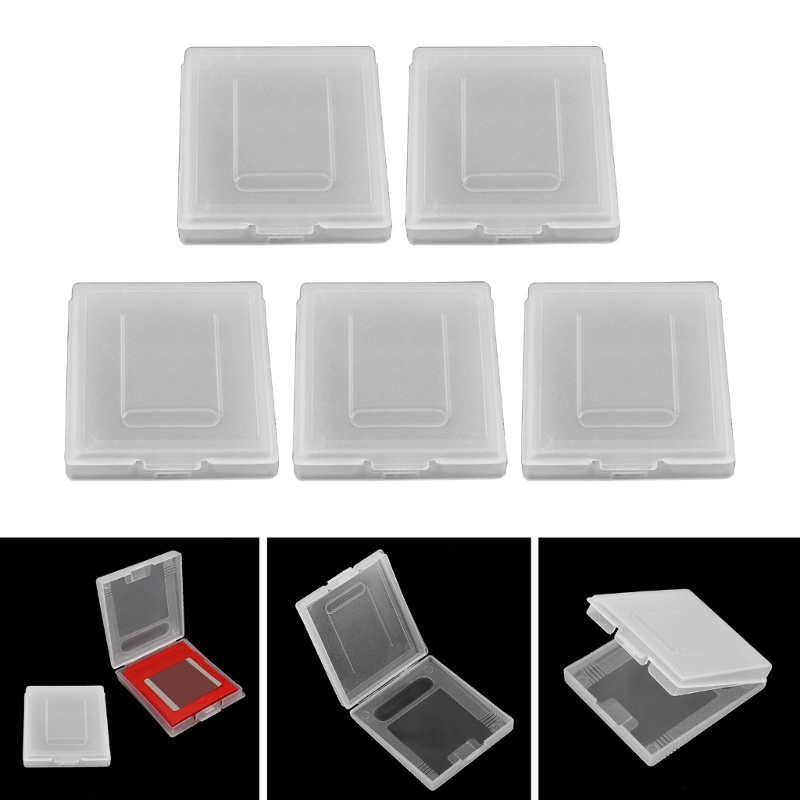 Cre 5Pc Case Tempat Penyimpanan Kartu Game Untuk GBC GBP Game Card Transparan-Organizer Box Portable Dustproof Case Game Acces