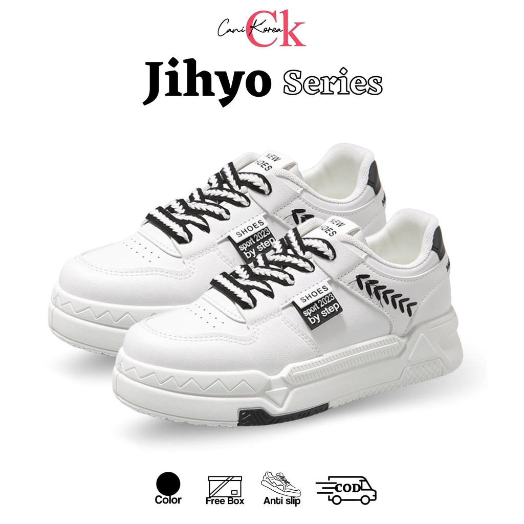 CaniKorea &quot;FREE BOX&quot; (Size 37 - 41) Jihyo Sepatu Sneakers Wanita Kasual Fashion Korea Import 9214