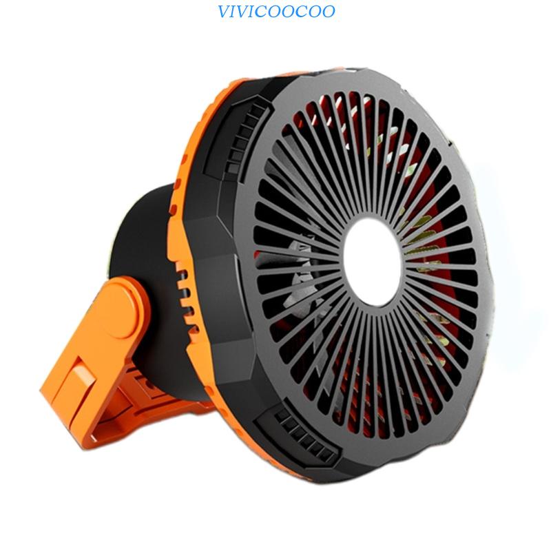Vivi Kipas Camping Dengan Lampu LED 4000mAh USB Rechargeable Fan Use As