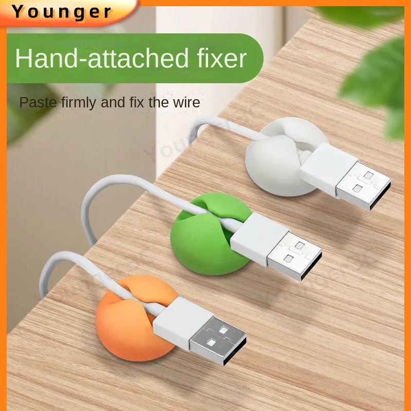 Self-adhesive Colorful Klip Kabel Data Meja Rapi Kawat Drop Lead USB Charger Holder Mouse Cable Cord Organizer Holder Berliku Dan Memperbaiki Klip