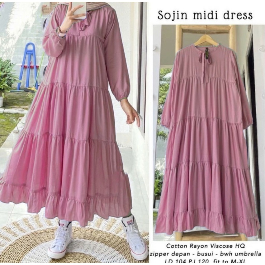 Ziva Midi Dress Rayon Viscose Long Tunik Terbaru