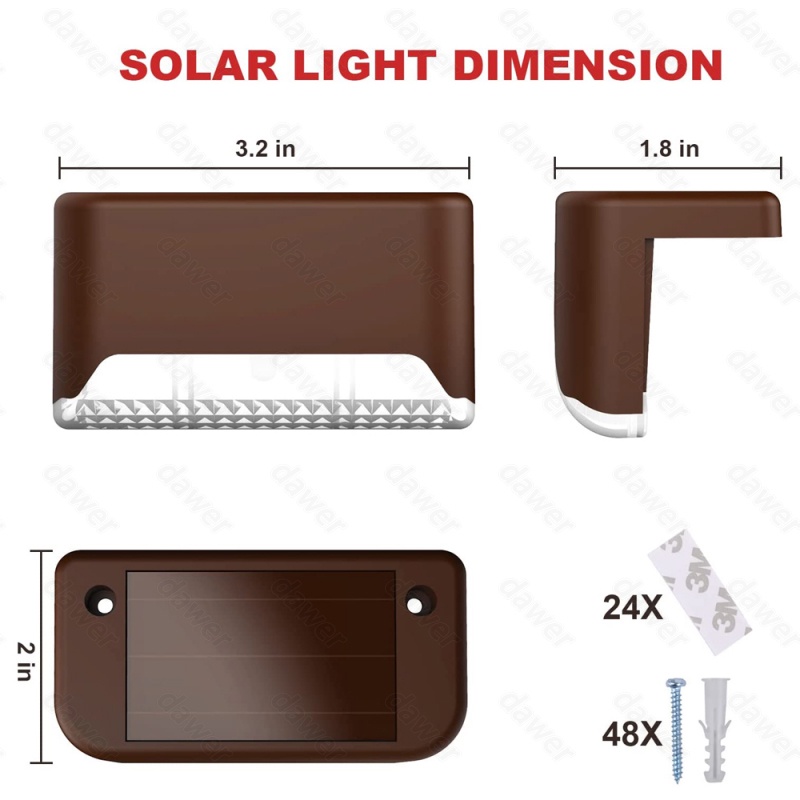 4pcs solar Lampu LED Outdoor Lampu Taman IP65 Waterproof solar Step Deck Light Lamp Sunlight Dekorasi Halaman Lampu Taman Tenaga Surya