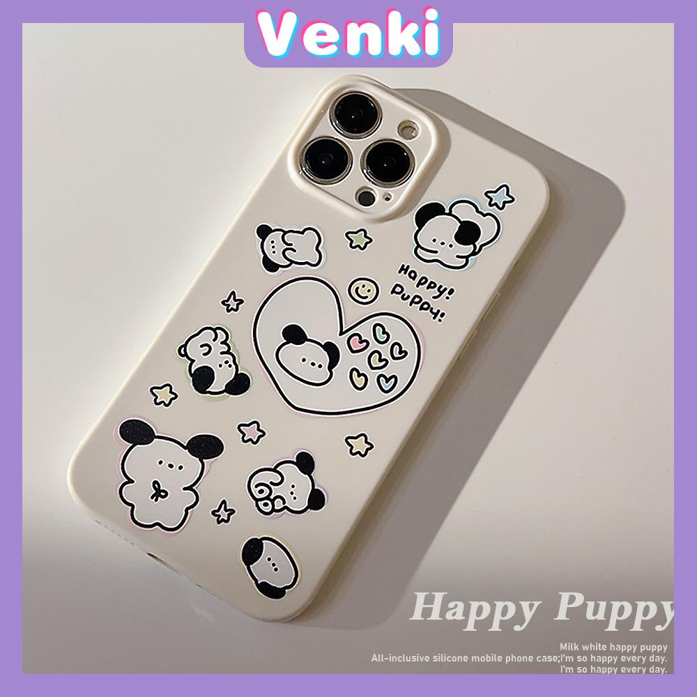 VENKI - For iPhone 11 iPhone Case White Glossy Film TPU Soft Shell Shockproof Photo Cover Love Puppy Compatible with iPhone 14 13 Pro max 12 Pro Max xr xs max 7Plus 8Plus