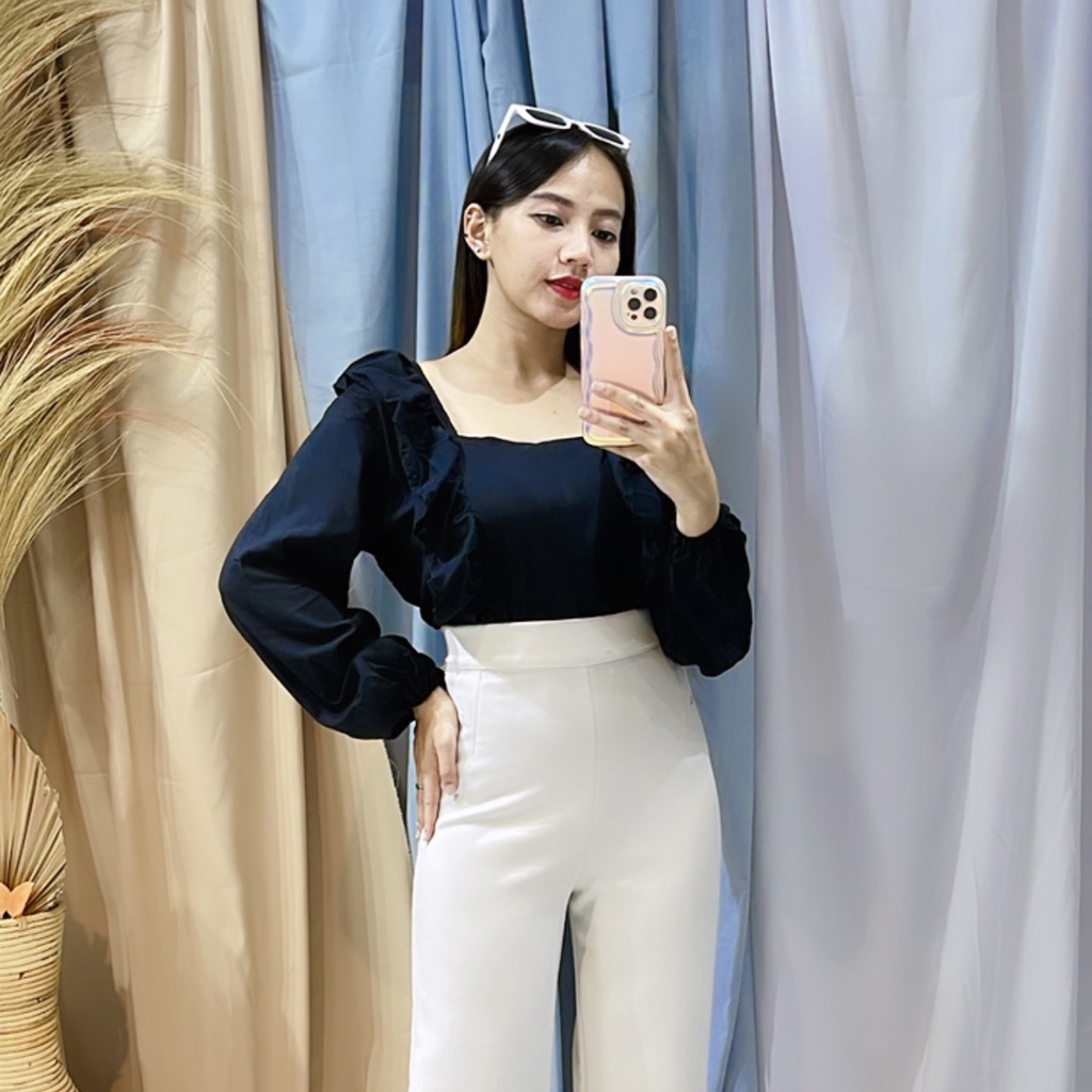 BEFAST - ZRX OOTD WANITA BLOUSE NESA / Ladela Blouse / Pakaian Casual Wanita / Blouse Wanita Keluaran terbaru / Fashion Kerja Wanita Casual / Blouse Polos Lengan Panjang / Termurah