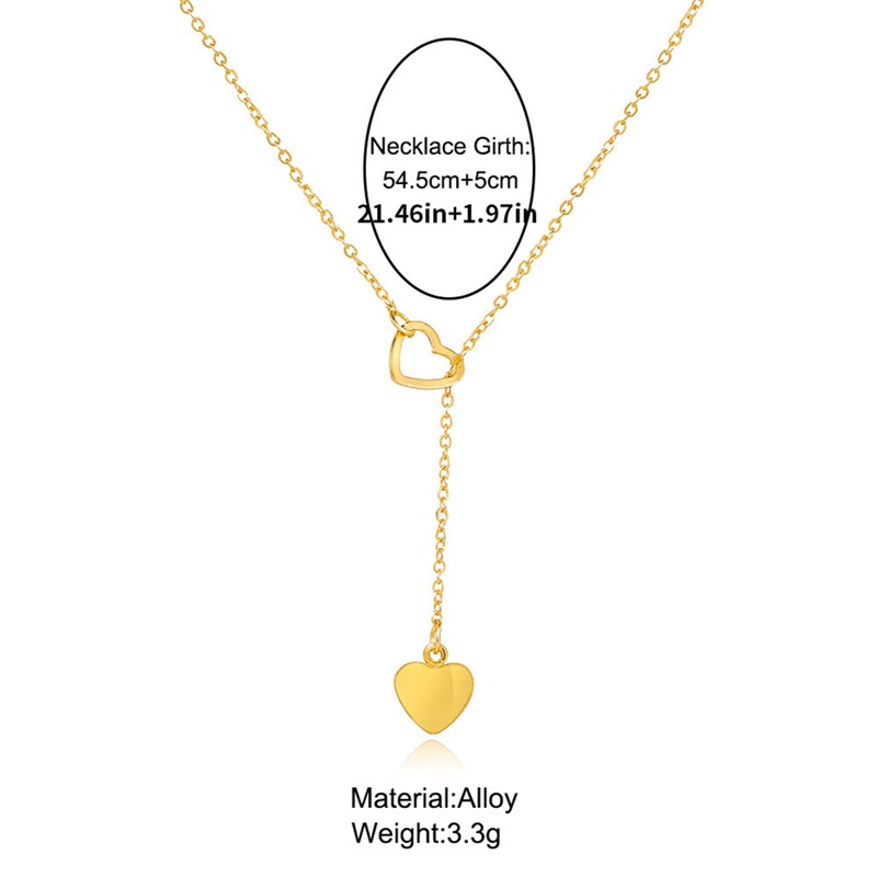 925 Sterling Silver Double Heart Choker Necklace Untuk Wanita Gadis Pesta Klavikula Rantai Kalung Hadiah Perhiasan