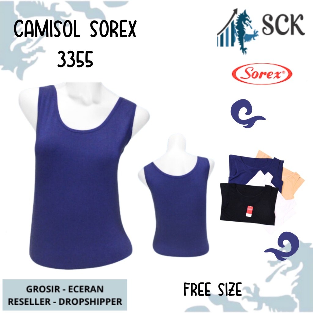 Camisol Tanktop Wanita Sorex 3355 - ATASAN SINGLET / TANKTOP WANITA PANJANG DENGAN TALI BESAR