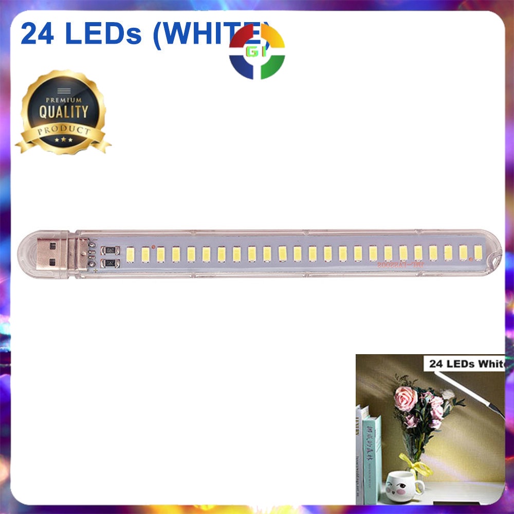 Lampu Baca Mini LED USB Strip Portable Cool White 12W 5V White