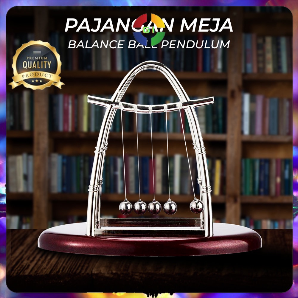 Pajangan Meja Balance Ball Pendulum Newton Model Arched M Brown