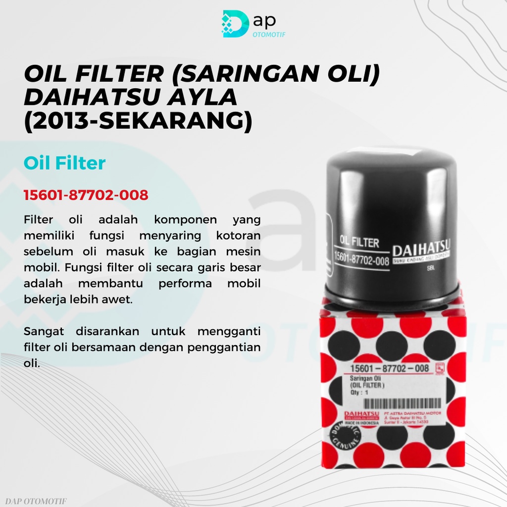 Filter Saringan Oli Daihatsu Ayla (2013-sekarang)