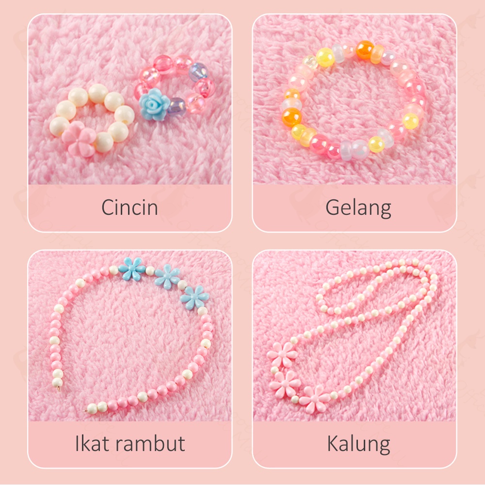 Moony Mainan edukasi kreatifitas anak meronce gelang import Meronce manik manik Beads diy