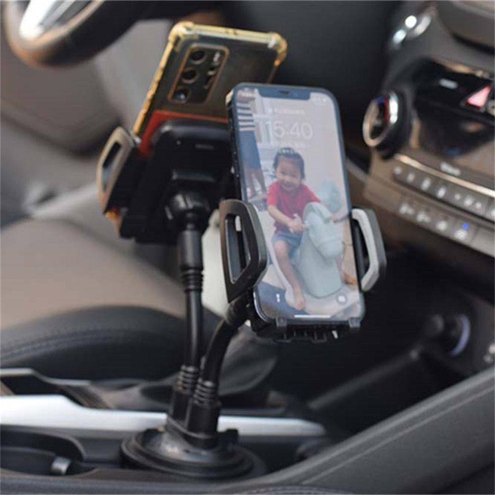 Lanfy Dual Phone Holder Handphone Multi Fungsi Aksesoris Mobil Interior Dekorasi Cradle Dengan Rak Penyangga Dudukan Ponsel Auto Phone Holder