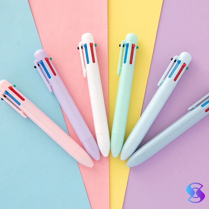 Pulpen Ballpoint 6 warna - 0,7mm Ujung Bundar - Suning Mall