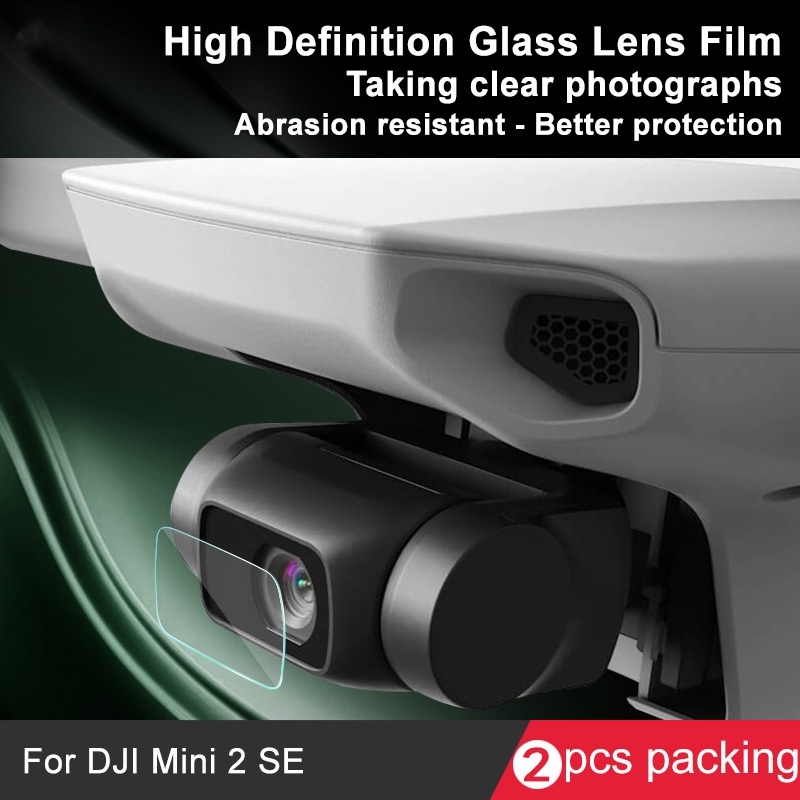 2pcs Transparan Bening Oleophobic Hydrophobic Pelindung Lensa Kamera HD Tempered Glass Drone Lens Film Aksesoris Pelindung Untuk DJI Mini2 SE