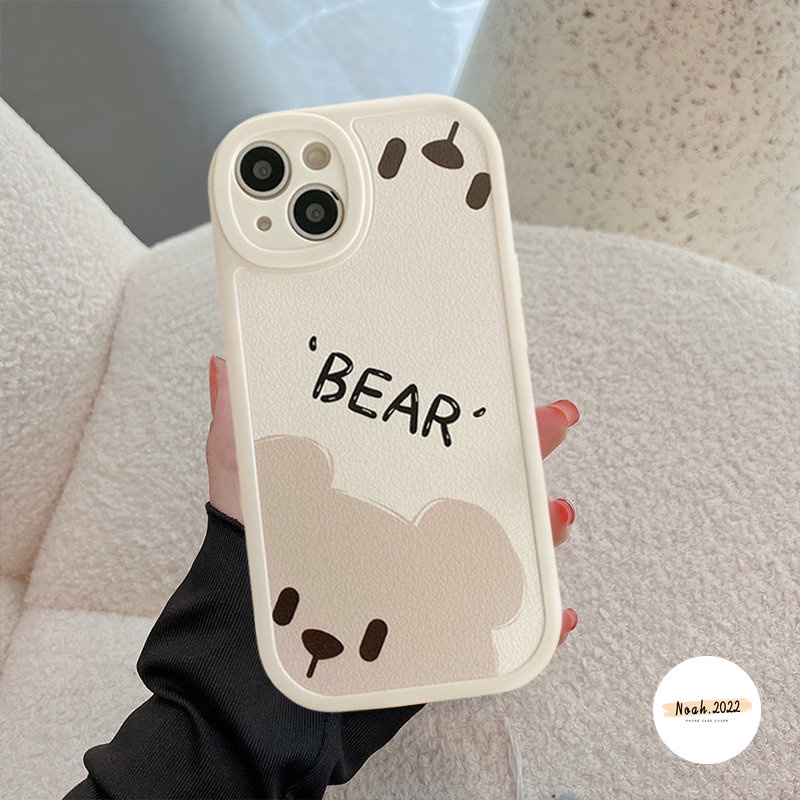 Case Untuk Samsung A14 A04 A03 A12 A13 A50 A04s A32 A23 A50s A30s A53 A02s M32 A22 A03s A52 A11 A10s A20s A52s A31 A20 A71 A51 A73 A21s A33 A72 Beruang Lucu Simple Soft Couple Case