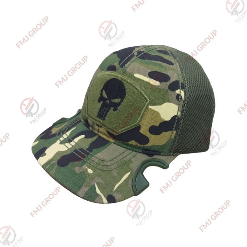 Topi Coak Tactical Punisher Premium / Topi Tactical Punisher Baseball Cap / Topi Baseball Coak Punisher - Loreng Multicam