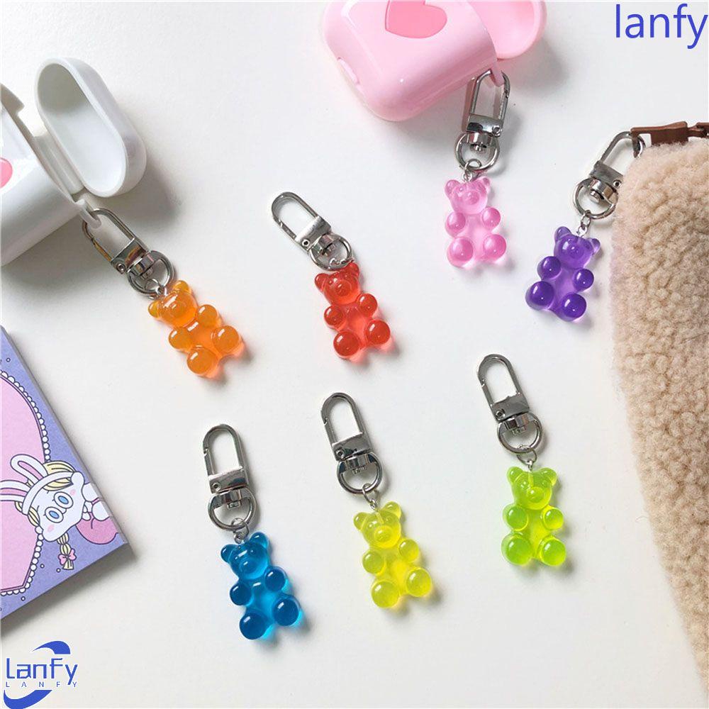 Lanfy Gantungan Kunci Lucu Resin Gummy Bear Warna Permen Hewan Pesona Pernak Pernik Aksesoris Fashion