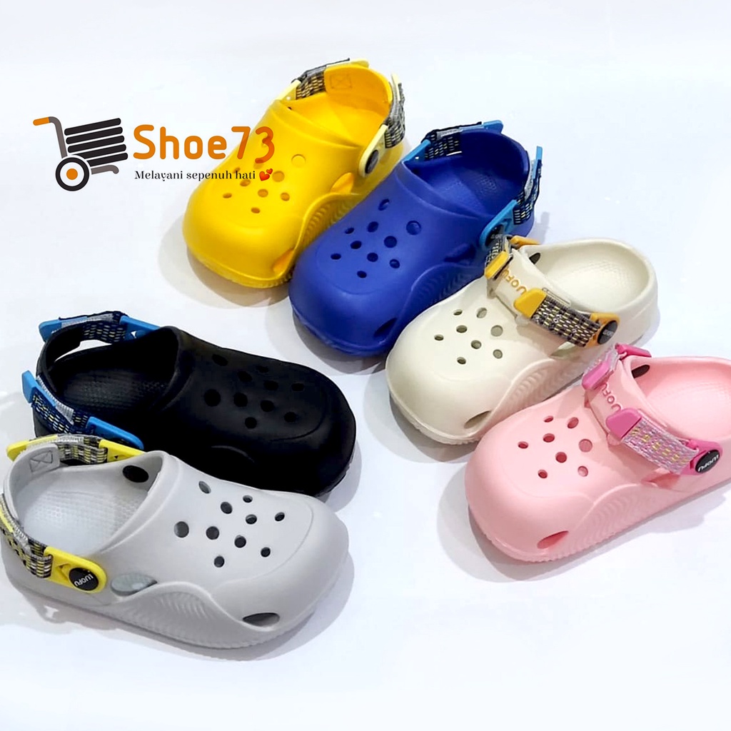 LUOFU E 8112 E01 SIZE 24-35 ORIGINAL l Sandal Clog jelly anak laki dan perempuan l Sendal baim cewek cowok impor