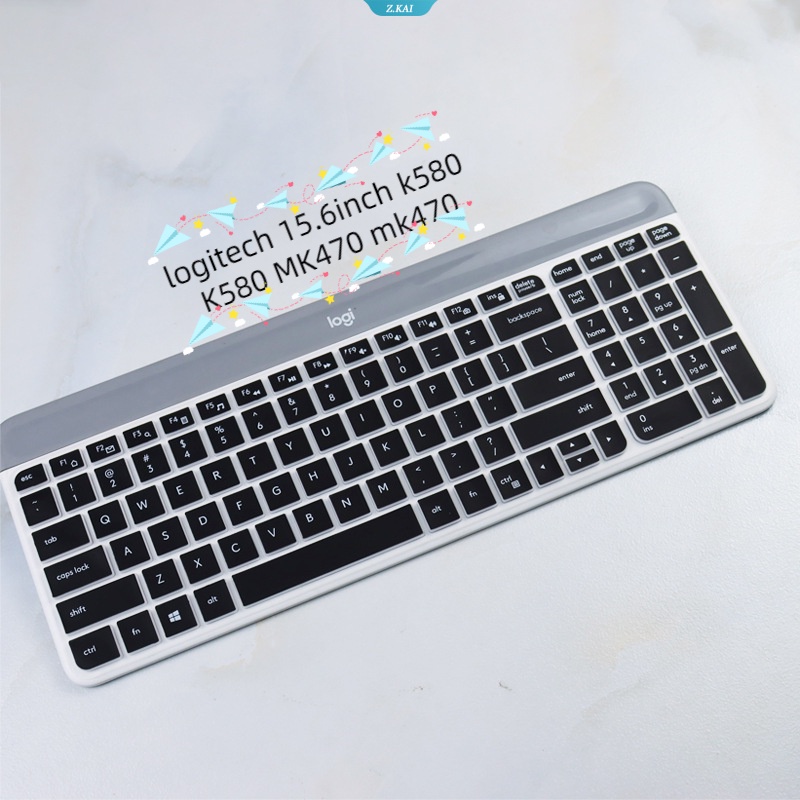 Baru Penutup Keyboard PC Tahan Air Slim Silikon Soft Case Untuk Logitech 15.6inch K580 K580 Mk470 Mk470 Film Keyboard Cakupan Penuh [ZK]