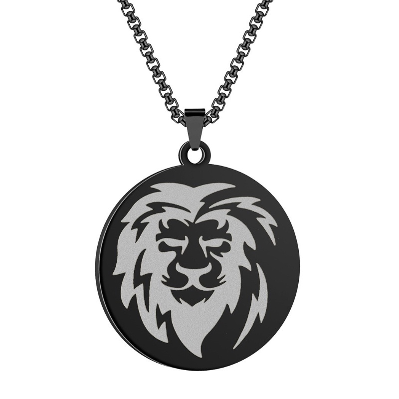 Z H Perhiasan Stainless Steel Lion Pendant Pria Kalung Fashion Retro Hip Hop Pesta Perhiasan Aksesoris Hadiah Ulang Tahun