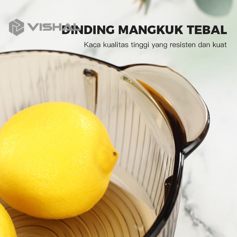VISHAL Mangkok Kaca Bulat Mini / Mangkok Bening / Mangkok Sayur/Mangkok Buah / Mangkok Sup