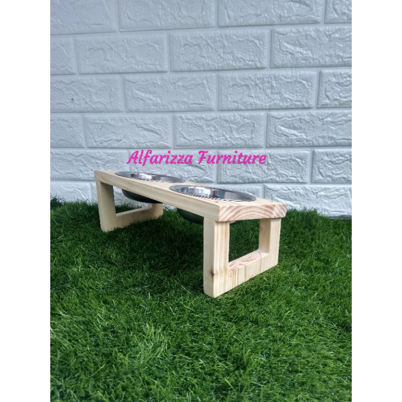 HidroAquatic - Tempat makan kucing kayu