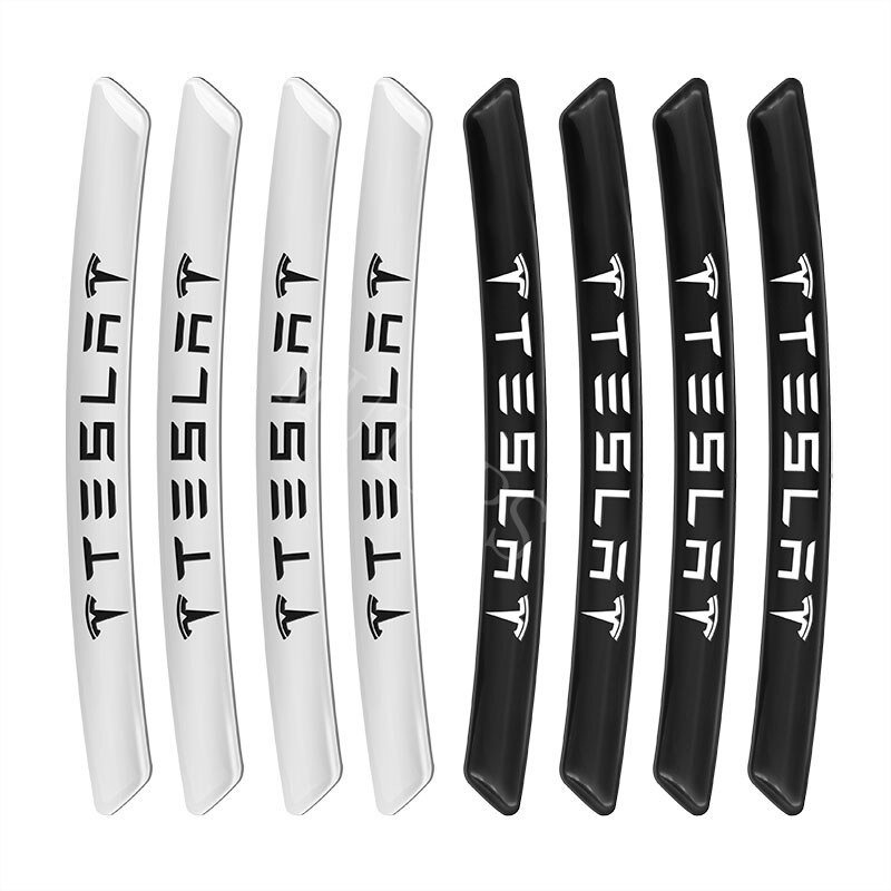 Tesla 4Pcs Stiker Hub Roda Paduan Aluminium Mobil Ban Dekorasi Untuk Model3Xy S