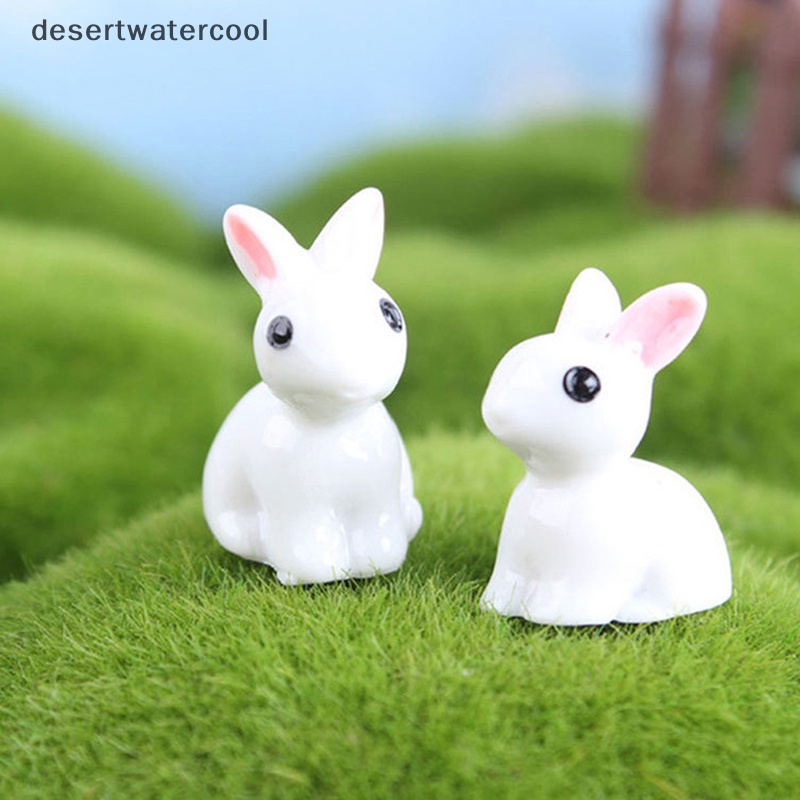 Deid5/10pcs Miniatur Taman Patung Kerajinan Lucu Dekorasi Taman Resin Bunnies Martijn