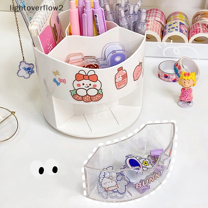 [lightoverflow2] Kaos Creative Rotag360° Tempat Pulpen al Kotak Penyimpanan Pensil Warna Solid Desktop Organizer Alat Tulis Kantor Siswa [ID]