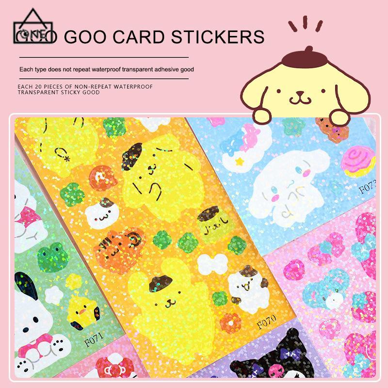 COD❤️Stiker Kuromi Kartun Cinnamoroll Melody Kuromi Pochacco Dog Shiny Sticker Dekorasi-A.one