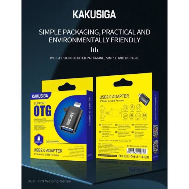 OTG IPHONE KAKUSIGA KSC 773 / OTG LIGHTNING / COLOKAN FLASHDISK IPHONE / CONVERTER OTG IPHONE