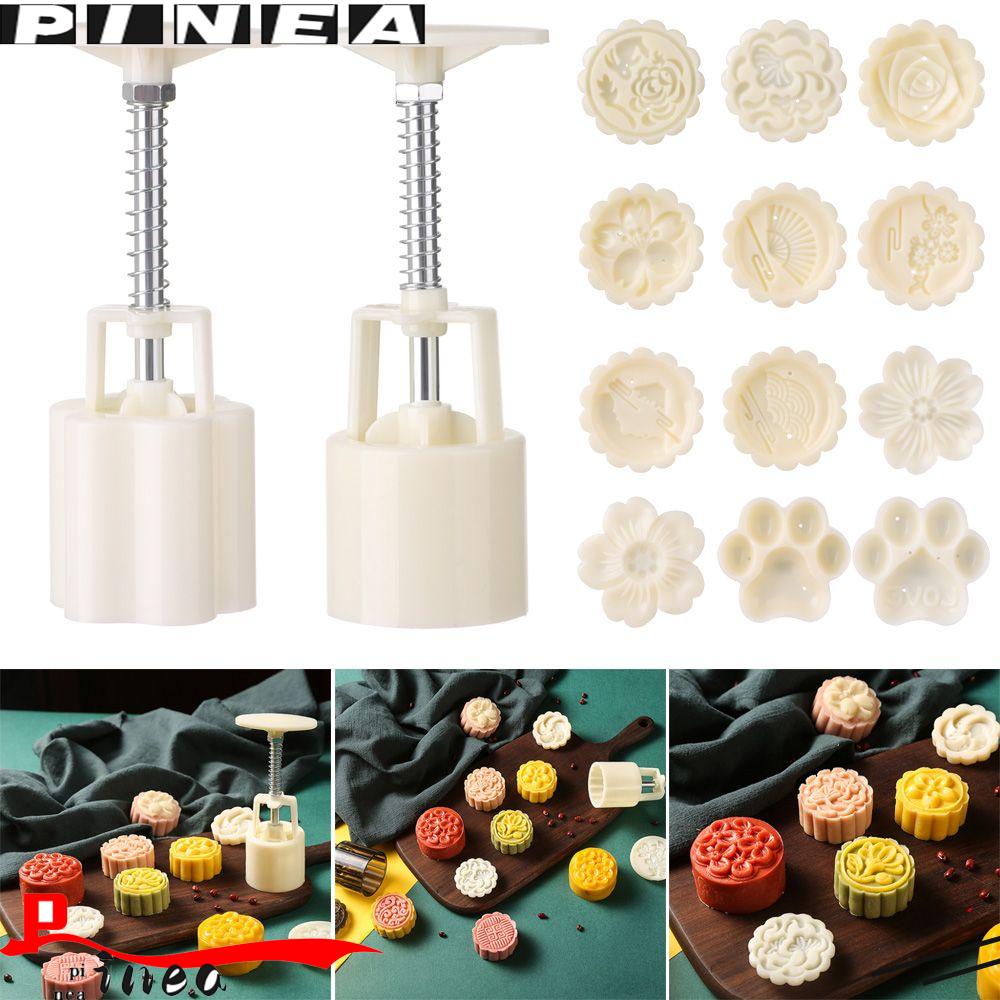 Cetakan Mooncake Bunga Nanas Bunga Sakura Pekerjaan Tangan DIY Alat Kue Bulan Tekanan Tangan Fondant Press Plastik Cookie 50g