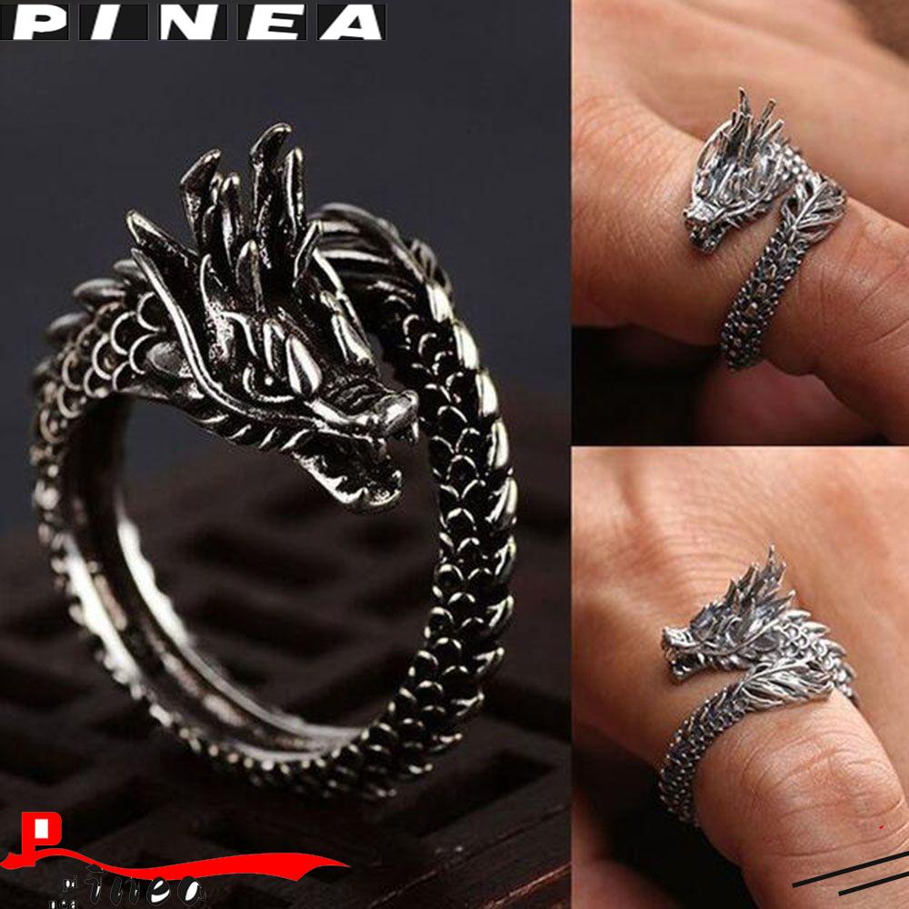 Cincin Naga Nanas Perhiasan Berlebihan Biker Rock Pasangan Gothic Unisex Vintage