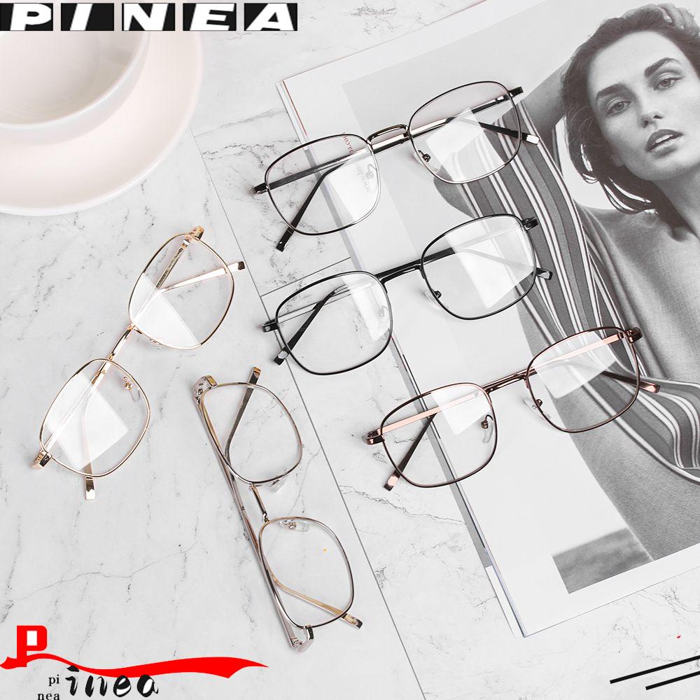 Nanas Kacamata Kotak Wanita Pria Vision Care Metal Optical Glasses