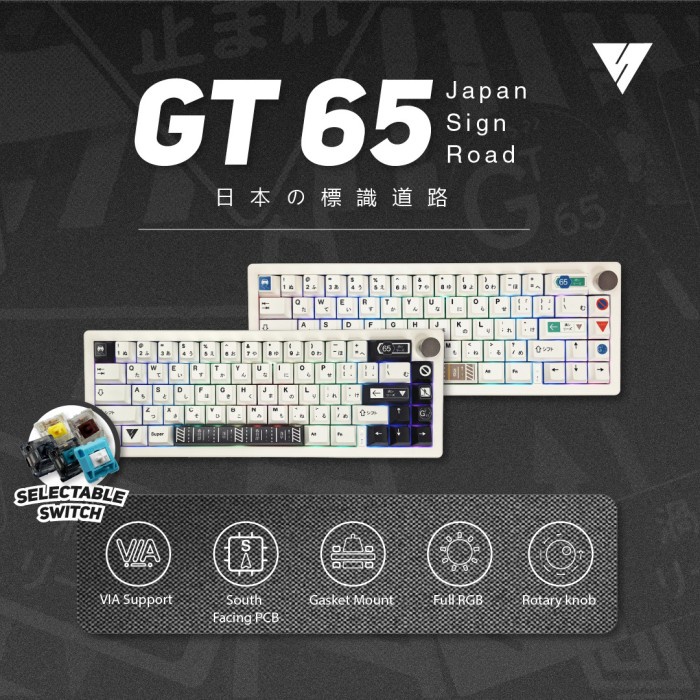 Vortexseries GT65 Japan Sign Road GT-65 Mechanical Gaming Keyboard