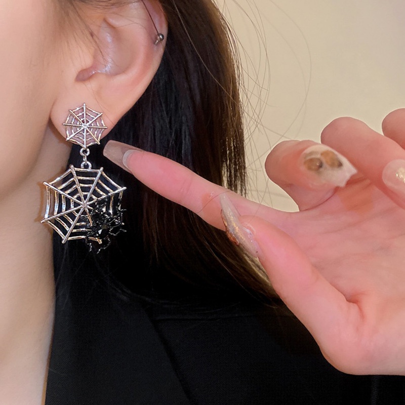 Eropa Amerika Berlebihan Desain Unik Rasa Spider Web Niche Fashion Berkelas Anting